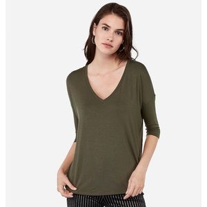 Express Olive V Neck Sweater